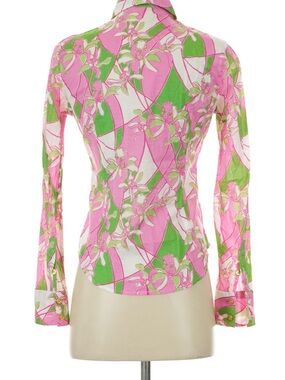 Lilly Pulitzer Pink, Green & White Floral Button-Down Shirt